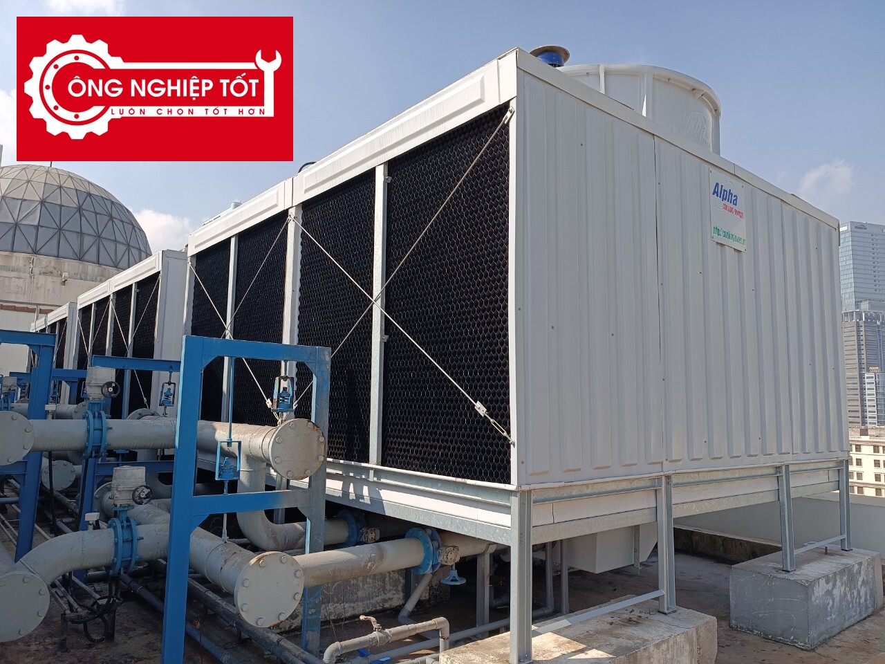 Hình ảnh thực tế tháp giải nhiệt Alpha vuông 300RT